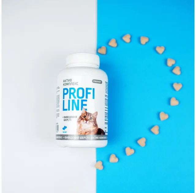 Вітаміни Provet Profiline для котів, актив комплекс і виведення шерсті, 180 таблеток