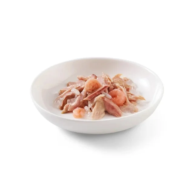 Вологий корм Schesir Tuna with Shrimps, консерви для котів, тунець з креветками в желе, 140 г