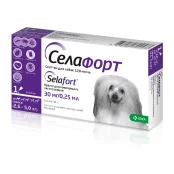 Краплі KRKA Селафорт від бліх, кліщів і гельмінтів для собак вагою 2.6-5 кг, 1 піпетка