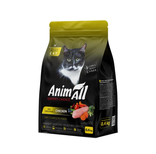 Сухий корм AnimAll для котів, зі свіжою куркою, 400 г