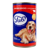 Влажный корм Гав для собак, говядина в аппетитном соусе, 1.25 кг