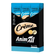Ласощі AnimAll Сrème для котів, зі смаком тунець з креветками, 6×15 г