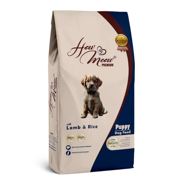 Повнораціонний сухий корм HowMeow Puppy для цуценят, з ягням та рисом, 15 кг