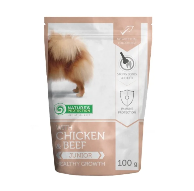 Влажный корм для собак Nature's Protection Healthy Growth, малых пород, с курицей и говядиной, для юниоров, 100 г