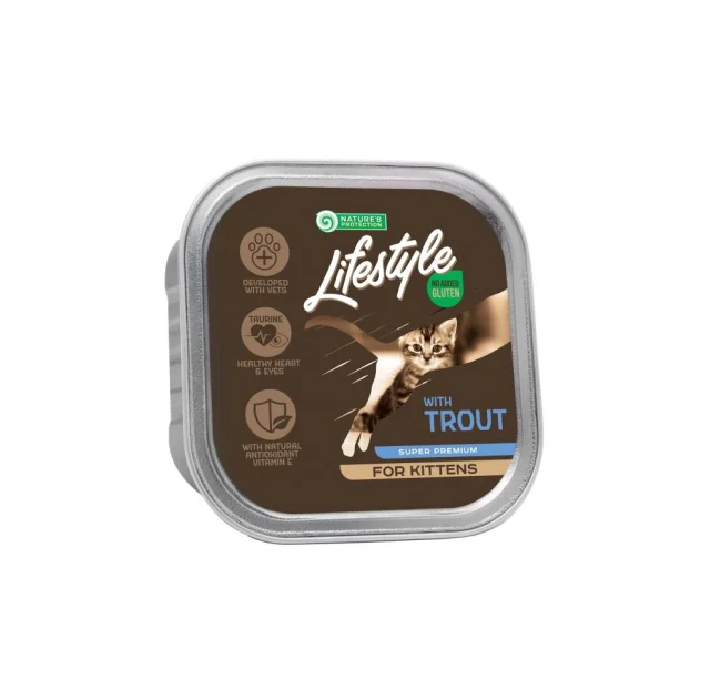 Влажный корм Nature's Protection Lifestyle Trout Kittens для котят, форель, 85 г