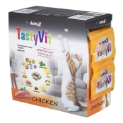 Витамизированное лакомство AnimAll TastyVit для кошек, с курицей, 600 штук (50 пакетов по 12 штук)