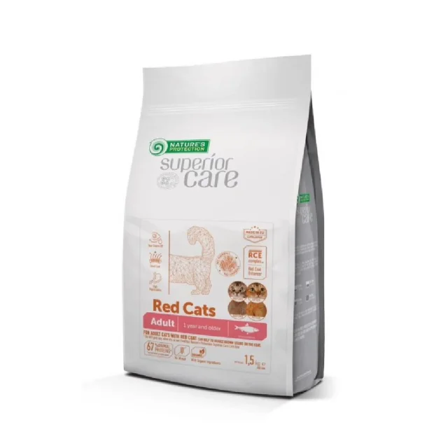 Сухий беззерновий корм Nature's Protection Superior Care Red Cats для дорослих котів, з оселедцем, 7 кг