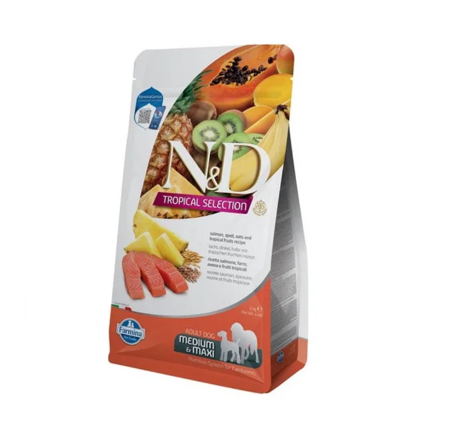 Сухий корм Farmina N&D Tropical Selection, для дорослих собак середніх і великих порід, з лососем та тропічними фруктами, 2 кг