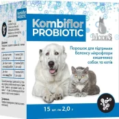 Набір 3+1 Modes Kombiflor Probiotic для підтримки балансу мікрофлори кишечника собак та котів, 15 пакетиків по 2 г