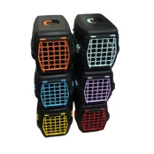 Переноска AnimAll для котів та собак до 10 кг, чорна з кольоровими дверцятами, 48.5х32.5х32.5 см