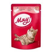 Вологий корм Мяу для котів, кролик в ніжному соусі, 85 г