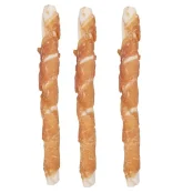 Лакомство Flamingo СНЕК R'HIDE, жевательные стики из говяжьей кожи, обернутые мясом курицы, для собак, 155 г ( 3 шт, 17 см)