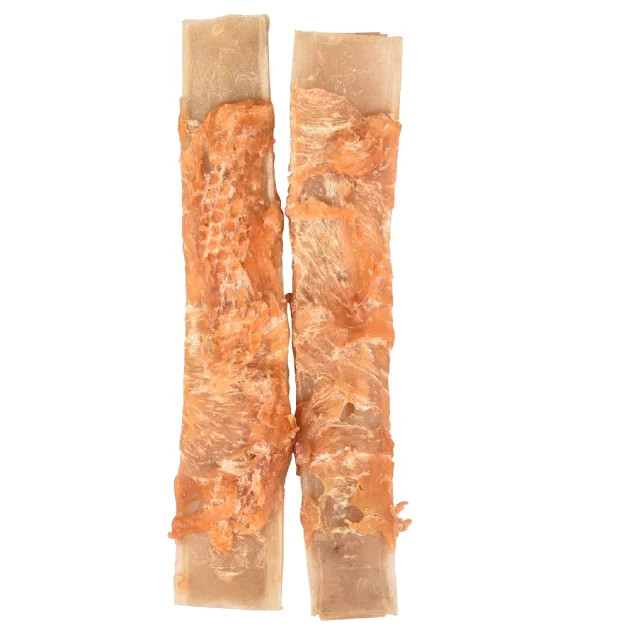Лакомство Flamingo СНЕК R'HIDE, жевательные ребрышки обернутые мясом курицы, для собак, 110 г (2 шт, 17 см)