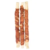 Лакомство Flamingo СНЕК R'HIDE, жевательные стики из говяжьей кожи, обернутые мясом утки, для собак, 240 г (3 шт, 25 см)