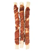 Лакомство Flamingo СНЕК R'HIDE, жевательные стики из говяжьей кожи, обернутые мясом утки, для собак, 280 г (3 шт, 28 см)