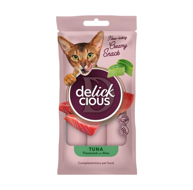 Ласощі Delickcious для котів, тунець з додаванням алое, 60 г