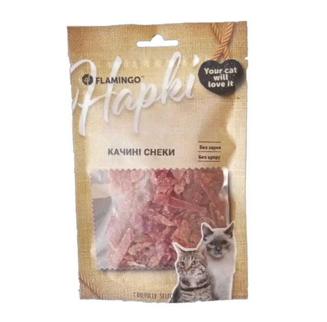 Ласощі Flamingo для котів, качині снеки, 50 г