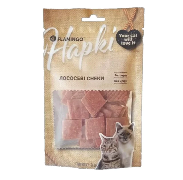 Лакомство Flamingo для кошек, снеки с лососем, 50 г