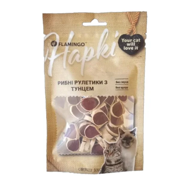 Ласощі Flamingo для котів, роли з тунця, 50 г
