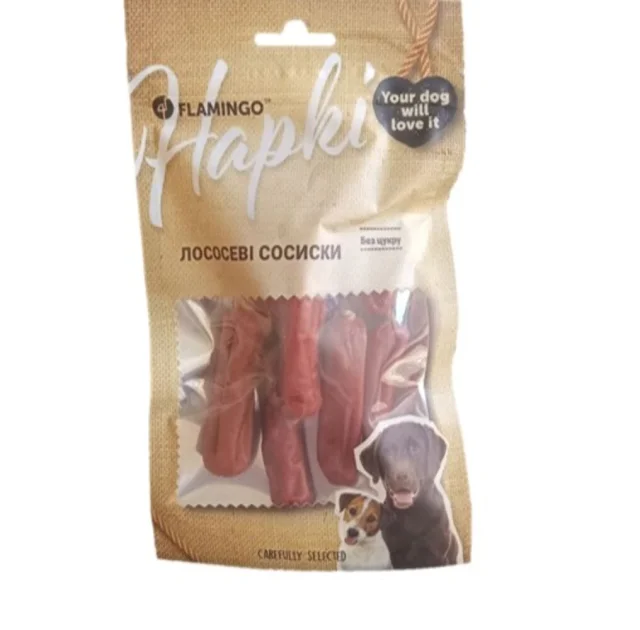 Лакомства Flamingo Сосиски с мясом лосося, для собак, 75 г