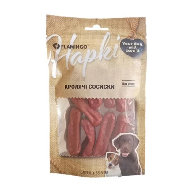 Лакомства Flamingo Сосиски с мясом кролика, для собак, 75 г