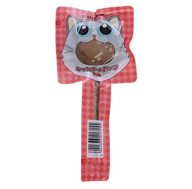 Ласощі CattyMan Lollipop Beef & Crab з лактобактеріями, чупа-чупс яловичина і краб, для котів, 15 г