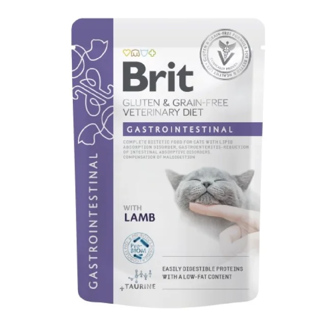 Вологий корм Brit GF VetDiet Gastrointestinal для котів, з ягням, 85 г