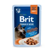Вологий корм Brit Premium Delicate Fillets in Gravy Turkey для дорослих котів, філе в соусі, індичка, 85 г