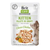 Вологий корм Brit Care Cat Fillets in Gravy Choice Chicken для кошенят, філе в соусі, з куркою, пауч, 85 г