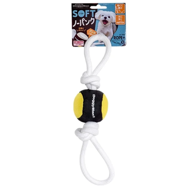 Іграшка DoggyMan Soft Ball Loop для собак, м'яч з канатом, S, 6 см