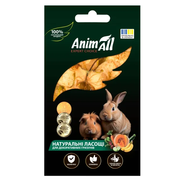 Лакомство AnimAll сушеное яблоко для грызунов, натуральные, 25 г