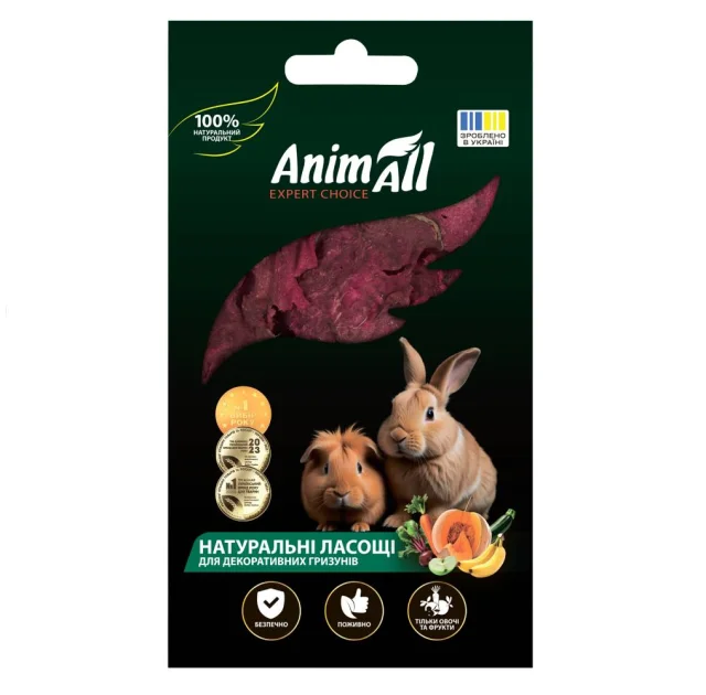 Лакомство AnimAll сушеная свекла для грызунов, натуральные, 50 г