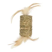 Іграшка AnimAll Fun Бочка з пір'ям для котів, 21 см