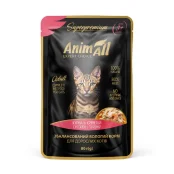 Вологий корм AnimAll для котів, курка з креветками, 80 г