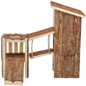 Ігровий майданчик Tjorven Trixie для мишей і хом’яків, кора, 32×19×29 см, натуральний