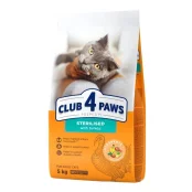 Сухий корм CLUB 4 PAWS Premium для котів, для стерилізованих дорослих, з індичкою, 5 кг