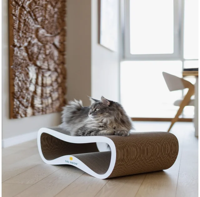 Кігтеточка-лежанка Say Meow Grace Max для котів, гофрокартон, 67×27×35 см