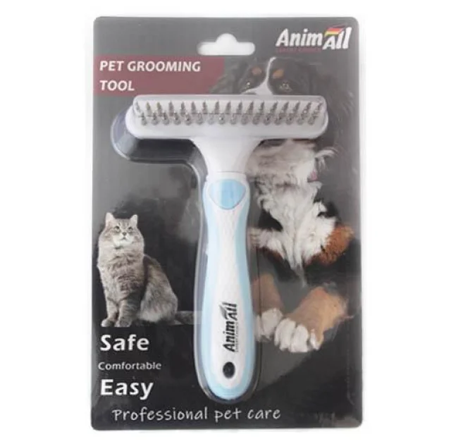 Гребінець-граблі AnimAll Groom для тварин, Блакитна