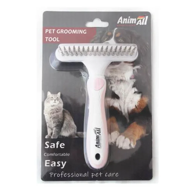 Гребінець-граблі AnimAll Groom для тварин, Рожева