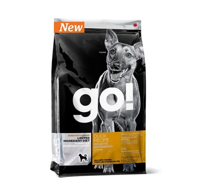 беззерновий корм GO! Sensitivity + Shine Duck Dog для цуценят і дорослих собак, з качкою, 11.34 кг