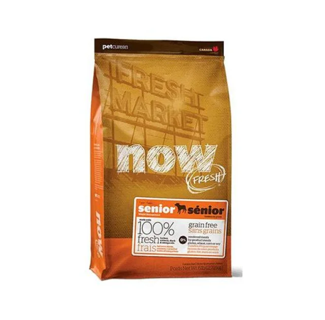 Беззерновой корм NOW Fresh Senior корм для взрослых собак, с индейкой, уткой и лососем, 11,34 кг