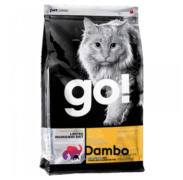 Беззерновой корм GO! Sensitivity + Shine Grain Free Duck Cat Recipe для котят и кошек, со свежей уткой, 7.26 кг