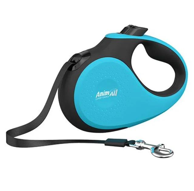 Рулетка-поводок AnimAll Deluxe ХS для собак до 12 кг/3 метра, бирюзовый-черный