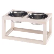Ferplast Desco Wood 05 KC57 деревянные подстаканники со стальными мисками для кошек и собак, 36x18,2x25 см