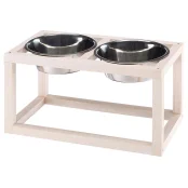 Ferplast Desco Wood 07 KC59 деревянные подстаканники со стальными мисками для кошек и собак, 54,2x28,6x16 см