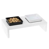 Ferplast Maki 01 деревянная подставка с керамическими мисками для кошек и собак, 40x21x13 см