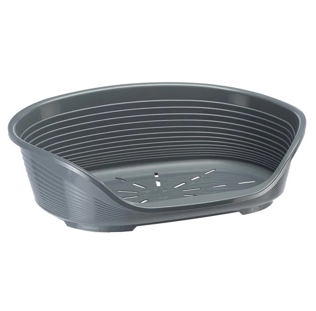 Пластиковый лежак Ferplast Siesta Deluxe 2 Grey с антискользящим покрытием, 49×36×17.5 см