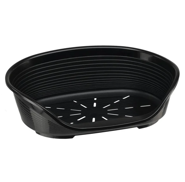 Пластиковий лежак Ferplast Siesta Deluxe 2 Black з антиковзаючим покриттям, 49×36×17.5 см