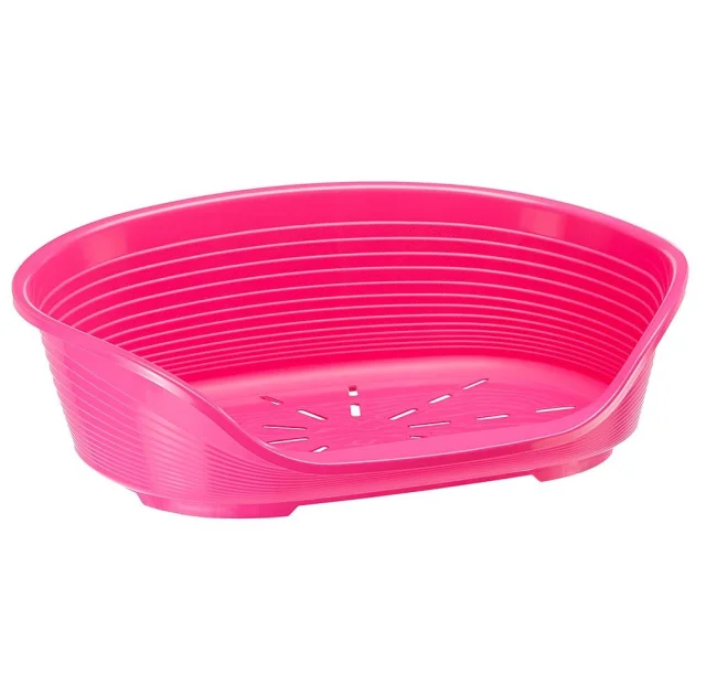 Пластиковый лежак Ferplast Siesta Deluxe 4 Pink с антискользящим покрытием, 61.5×45×21.5 см