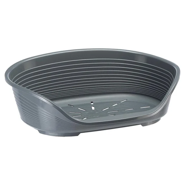 Пластиковый лежак Ferplast Siesta Deluxe 6 Grey с антискользящим покрытием, 70.5×52×23.5 см
